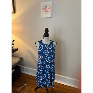 Capelton Road Blue & White Sleeveless Swing Dress – Size M/M NWT